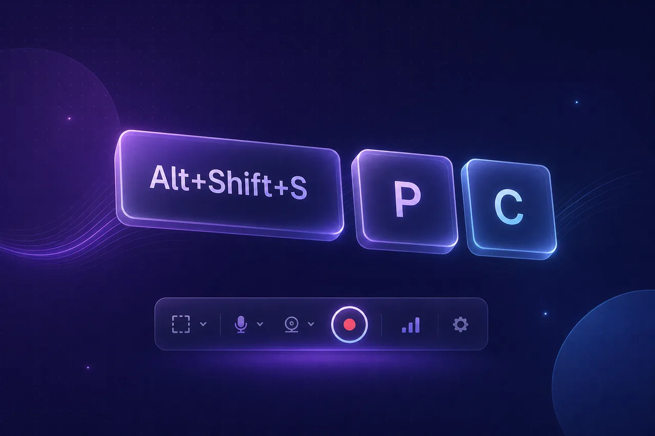 Keyboard shortcuts: record without touching the controls
