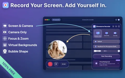 Screen and camera recording preview